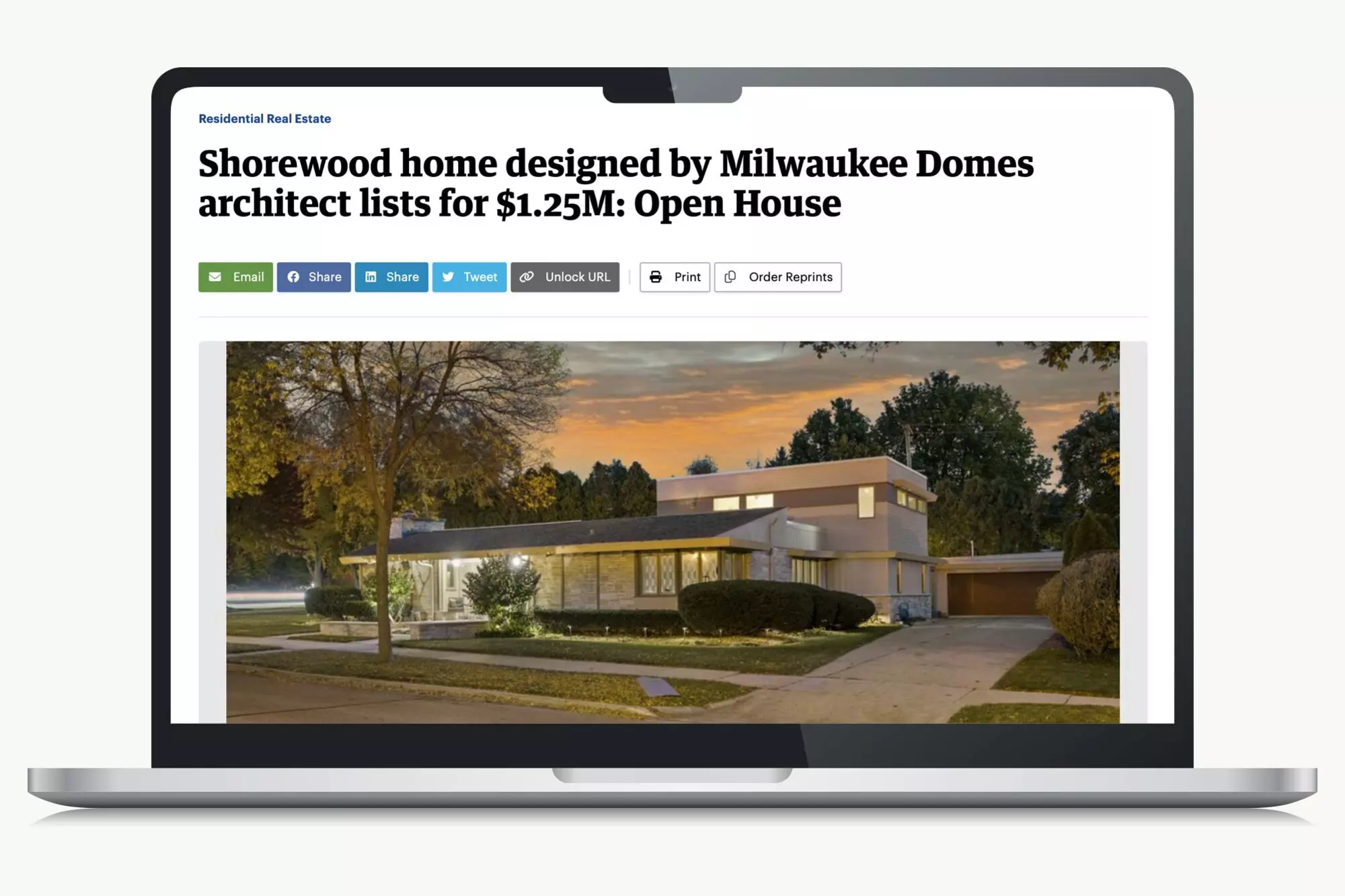 Milwaukee Business Journal - Shorewood home designed by Milwaukee Domes architect lists for $1.25M: Open House